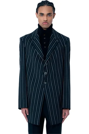 Vivienne Westwood Jakke, Herre, Sort, L, Uld, Pinstripe Skræddersyet Blazer