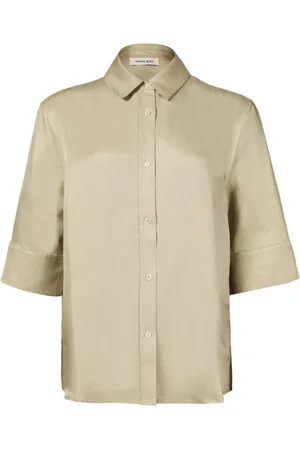 ANINE BING Bluser & Skjorter, Dame, , M, Linned, Oversized Linnedskjorte med Korte Ærmer