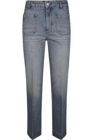 Victoria Beckham Jeans, Dame, Blå, W29, Uld, Alina Cropped Kick Jeans