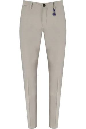 Manuel Ritz Bukser, Herre, Blå, 2XL, Bomuld, Stribede beige & lyseblå bukser