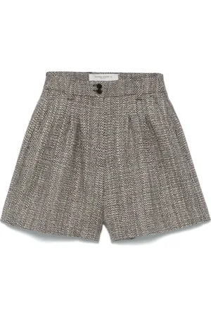 Golden Goose Shorts, Dame, Blå, 2XS, Uld, Blå Uld Herringbone Shorts