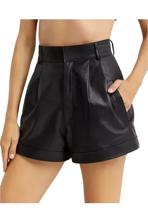 Manokhi Shorts, Dame, Sort, S, Læder, Sorte lædershorts Jett