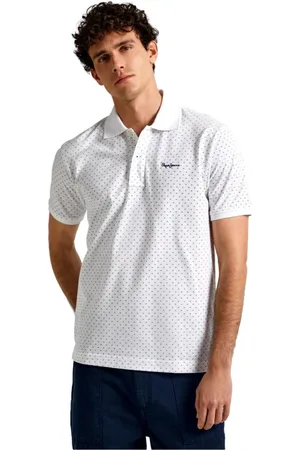 Pepe Jeans Top, Herre, Hvid, 2XL, Bomuld, Herre Polo Shirt Bomuld Piqué Kortærmet