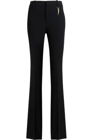 Roberto Cavalli Bukser, Dame, Sort, XS, Tiger Tooth Tailored Flared Pants