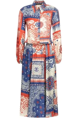 Roberto Cavalli Kjole, Dame, Flerfarvet, 2XS, Bandana Patchwork Maxi Kjole