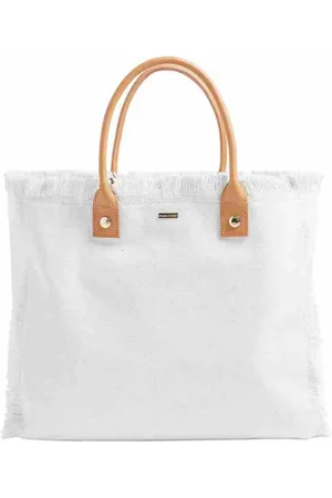 Melissa Odabash Taske, Dame, Hvid, ONE SIZE, Bomuld, Hvid Cap Ferrat Tote Taske