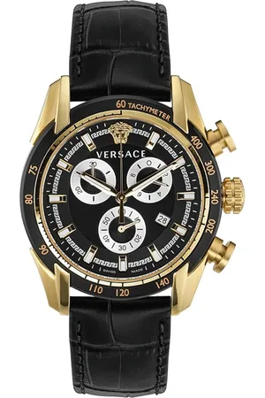 VERSACE Tilbehør, Herre, Sort, ONE SIZE, Uld, Herre Kronograf V-Ray Chrono Guld Sort Ve2I00921