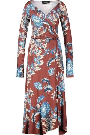 Etro Kjole, Dame, Flerfarvet, 3XS, Blomstret Jersey Kjole