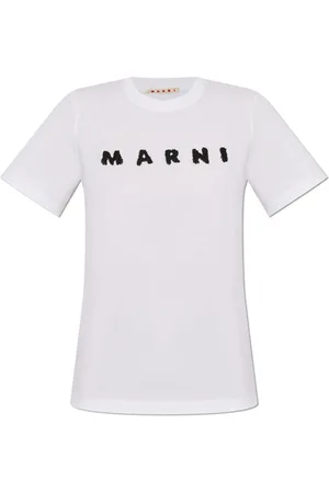 Marni Top, Dame, Hvid, M, Bomuld, T-shirt med trykt logo