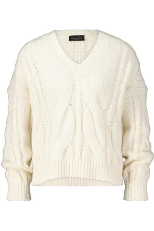 Roberto Collina Strik, Dame, , XS, Uld, Moderne V-hals Striktrøje