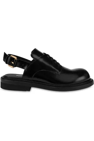 Moschino Sko, Herre, Sort, 40 EU, Læder, Sort Læder Slingback Snøresko