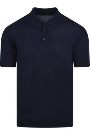 Roberto Collina Top, Herre, Blå, XL, Bomuld, Navy Polo Kortærmet Sweater