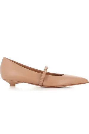 SERGIO LEVANTESI Sko, Dame, Brun, 37 1/2 EU, Læder, Brun Læder Spids Tå Ballerina Sko