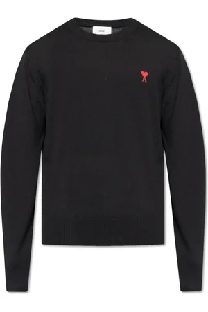 Ami Strik, Herre, Sort, M, Uld, Uldtrøje med logo