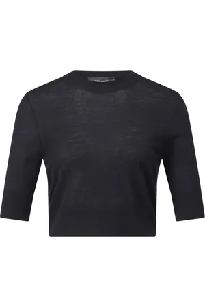 Dsquared2 Strik, Dame, Sort, S, Uld, Uld Crop Top