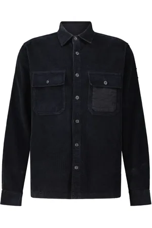 Belstaff Jakke, Herre, Sort, 2XL, Corduroy Overshirt med Brystlommer