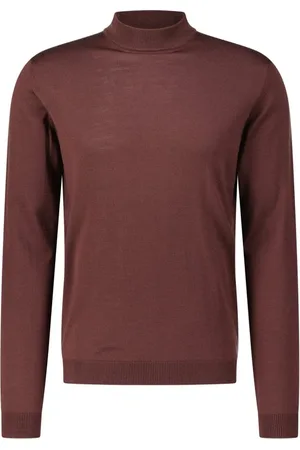 Roberto Collina Strik, Herre, Brun, XL, Uld, Uldstriktrøje