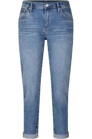 True Religion Jeans, Dame, Blå, W27, Afslappet Boyfriend Jeans med Used-Look Detaljer