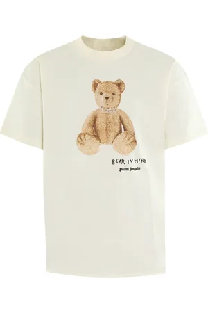 Palm Angels Top, Herre, Hvid, XL, Bomuld, Bear In Mind T-Shirt