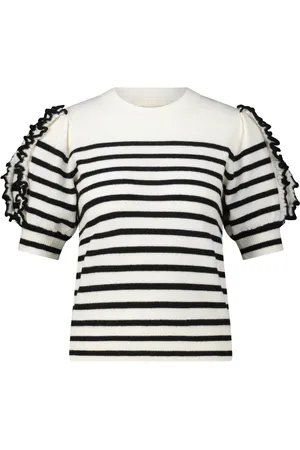 ULLA JOHNSON Strik, Dame, Hvid, M, Kashmir kortærmet sweater