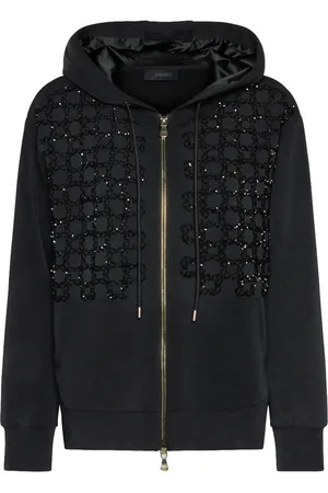 Elena Miro Sweathshirts & Hoodies, Dame, Sort, L, Bomuld, Afslappet Bomuld T-Shirt i Sort