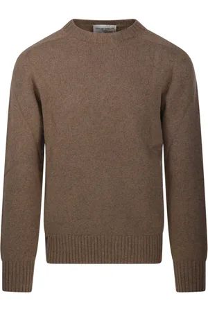 OFFICINE GENERALE Strik, Herre, Brun, XL, Uld, Sepia Clay Seamless Sweater