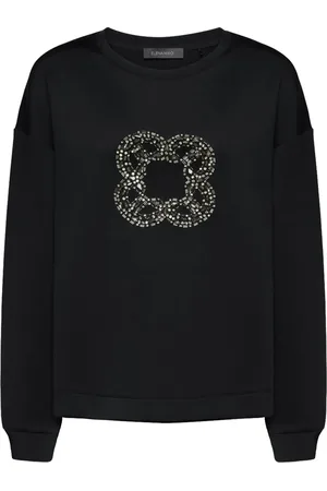Elena Miro Sweathshirts & Hoodies, Dame, Sort, M, Bomuld, Afslappet Bomuld T-Shirt