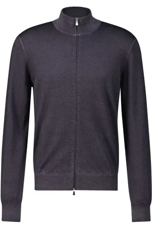 Gran Sasso Strik, Herre, Grå, 4XL, Uld, Uld Cardigan Lige Snit Blød Strik