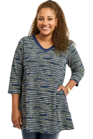 Pont Neuf Bluser & Skjorter, Dame, Flerfarvet, L, Uld, Melina Navy Blue Tunika Top