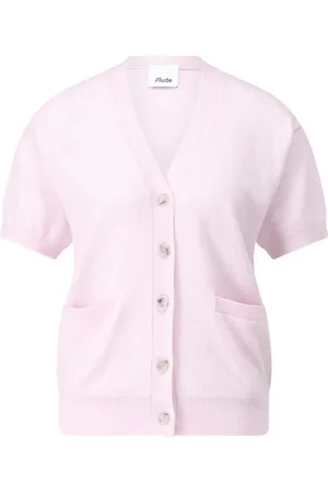 Allude Strik, Dame, Lyserød, L, Uld, Kortærmet Cardigan i Kasjmir-Uldmix