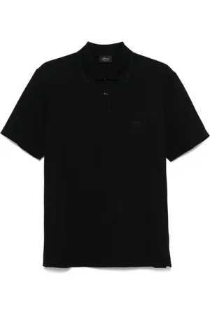 BRIONI Top, Herre, Sort, 3XL, Sort knappet revers kortærmet polo