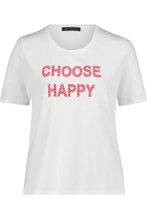 Betty Barclay Bluser & Skjorter, Dame, Hvid, 4XL, Uld, Glitrende Basic T-shirt med halve ærmer