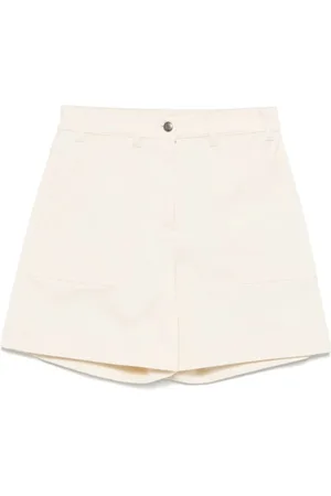 Moncler Shorts, Dame, Hvid, S, Hvide shorts med skjult lynlås