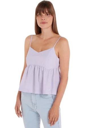 ONLY Top, Dame, Lilla, XS, Bomuld, Lilla Blomst Tynde Stropper Casual Top