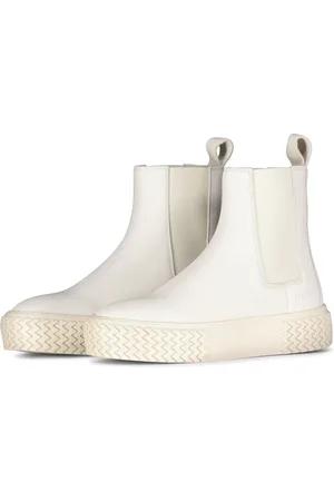 Copenhagen Shoes Sko, Dame, Hvid, 41 EU, Uld, Stilfulde Platform Chelsea Støvler