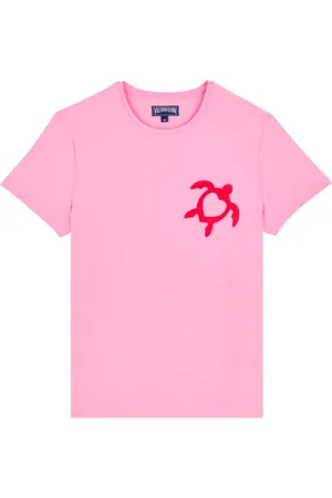 Vilebrequin Top, Herre, Lyserød, L, Bomuld, Flocked Tahiti Heart Turtle T-shirt lavet af bomuld Unisex