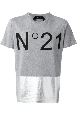 Nº21 Top, Herre, Grå, M, Bomuld, Grå Bomuld T-shirt