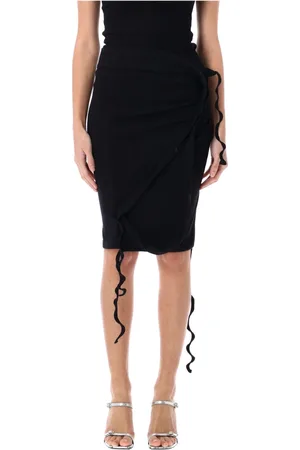 OTTOLINGER Nederdel, Dame, Sort, M, Bomuld, Sort Rib Mini Nederdel med Deconstructed Stropper