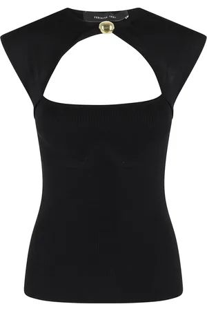 FEDERICA TOSI Top, Dame, Sort, S, Strækbar viskose smykker