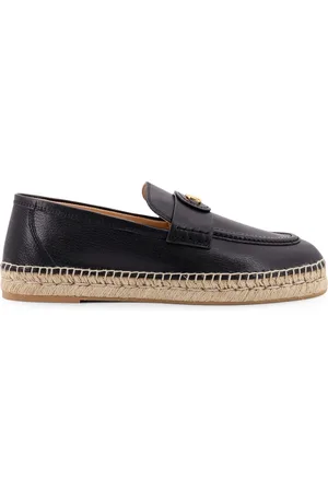 VALENTINO GARAVANI Sko, Herre, Sort, 45 EU, Læder, Læder Espadriller med VLogo Detalje
