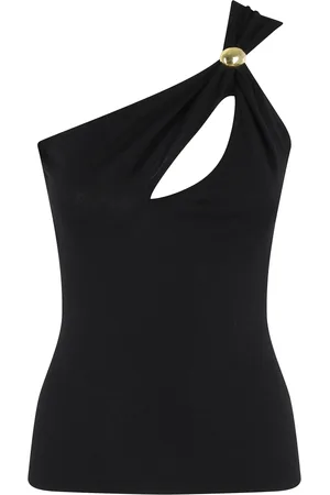 FEDERICA TOSI Top, Dame, Sort, XS, Uld, En-skulder Viskose Stretch Juvel Top