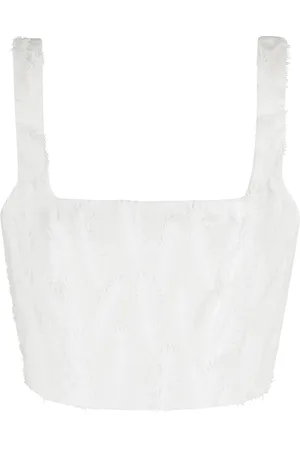 FEDERICA TOSI Top, Dame, Hvid, S, Bladtryk Kjole