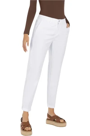 Mac Bukser, Dame, Hvid, 2XL, Bomuld, Hvide Chino Turn Up Bukser