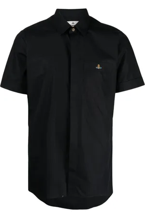 Vivienne Westwood Skjorte, Herre, Sort, L, Bomuld, Sort Orb Logo Print Skjorte