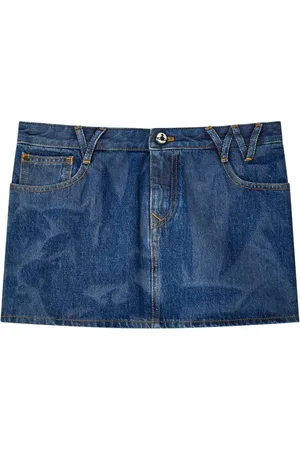 Vivienne Westwood Nederdel, Dame, Blå, W25, Uld, Blå Klassiske Fem-Lomme Jeans med Krøl Effekt