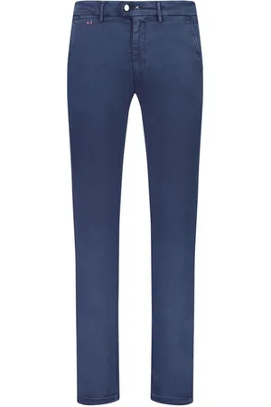 sartoria tramarossa Jeans, Herre, Blå, W32, Bomuld, Blå Bomuld Chino Bukser med Lommer