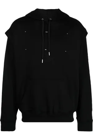 HELIOT EMIL Sweathshirts & Hoodies, Herre, Sort, S, Bomuld, Sort Outline Logo Hoodie