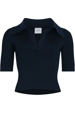 Patou Top, Dame, Blå, S, Navy V-Neck Polo Shirt