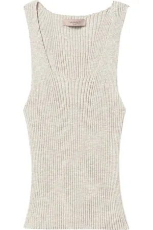 Twin-Set Top, Dame, , XS, Lurex Ærmeløs Sweater Sæt