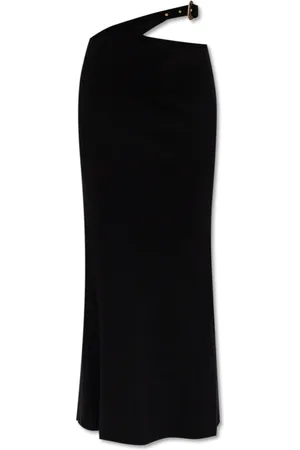 VERSACE Nederdel, Dame, Sort, S, Uld, Rillet en-skulder kjole